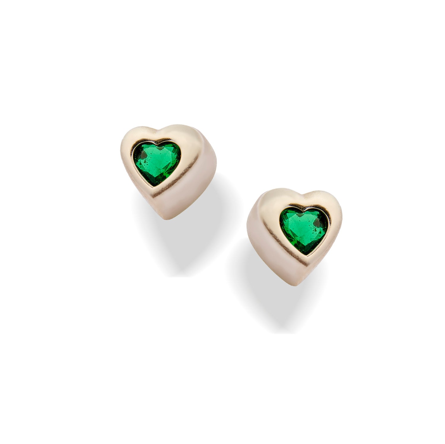 Sapphire Emerald Heart Studs