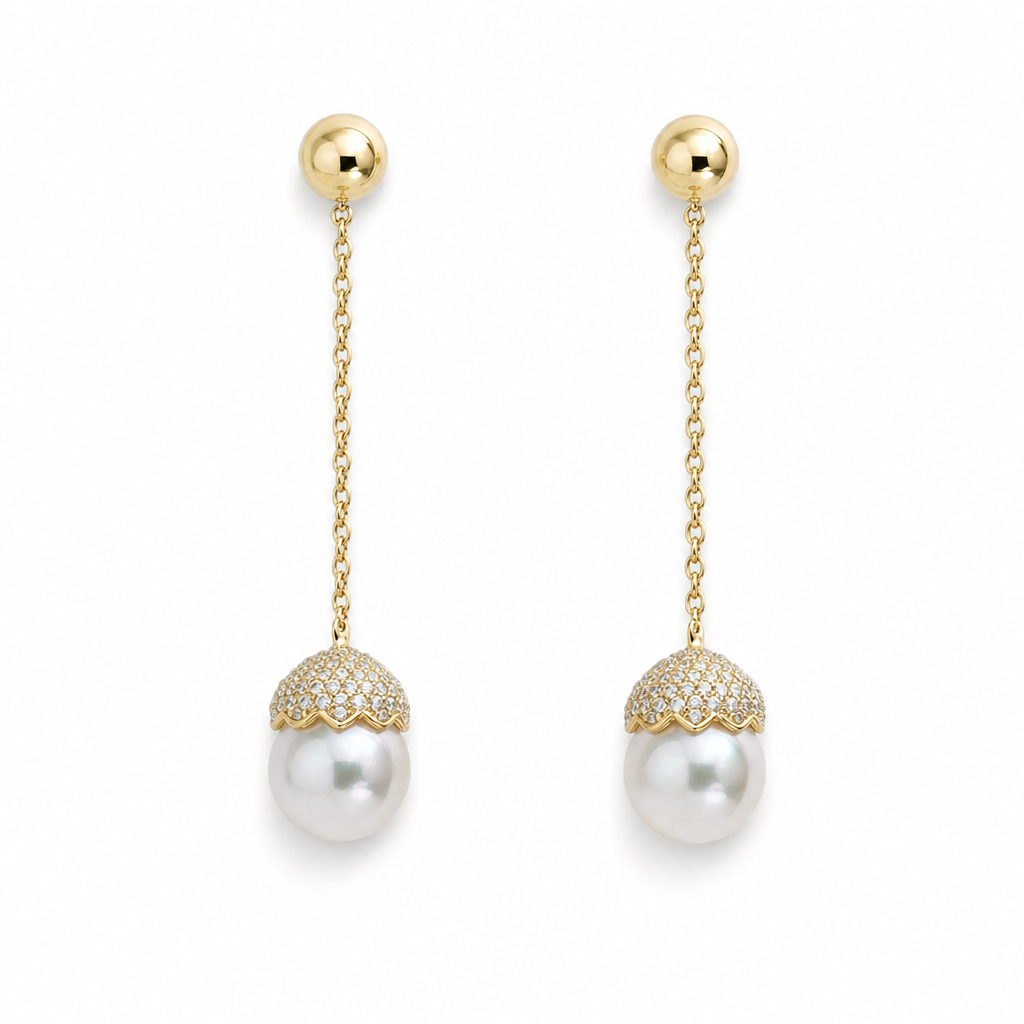 Gold Pe White Wz Fancy Long Earring — studio