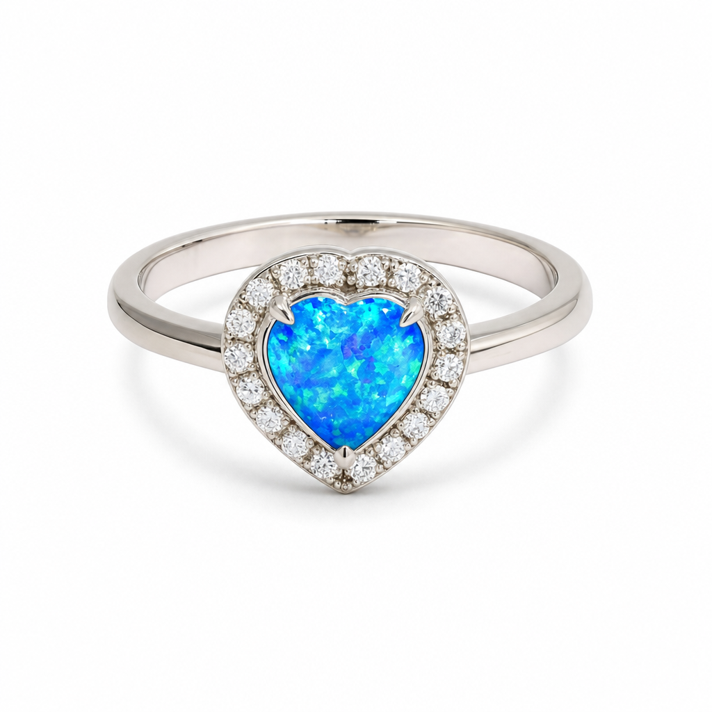 Gold Op Heart Cut Ring Blue 9 — studio