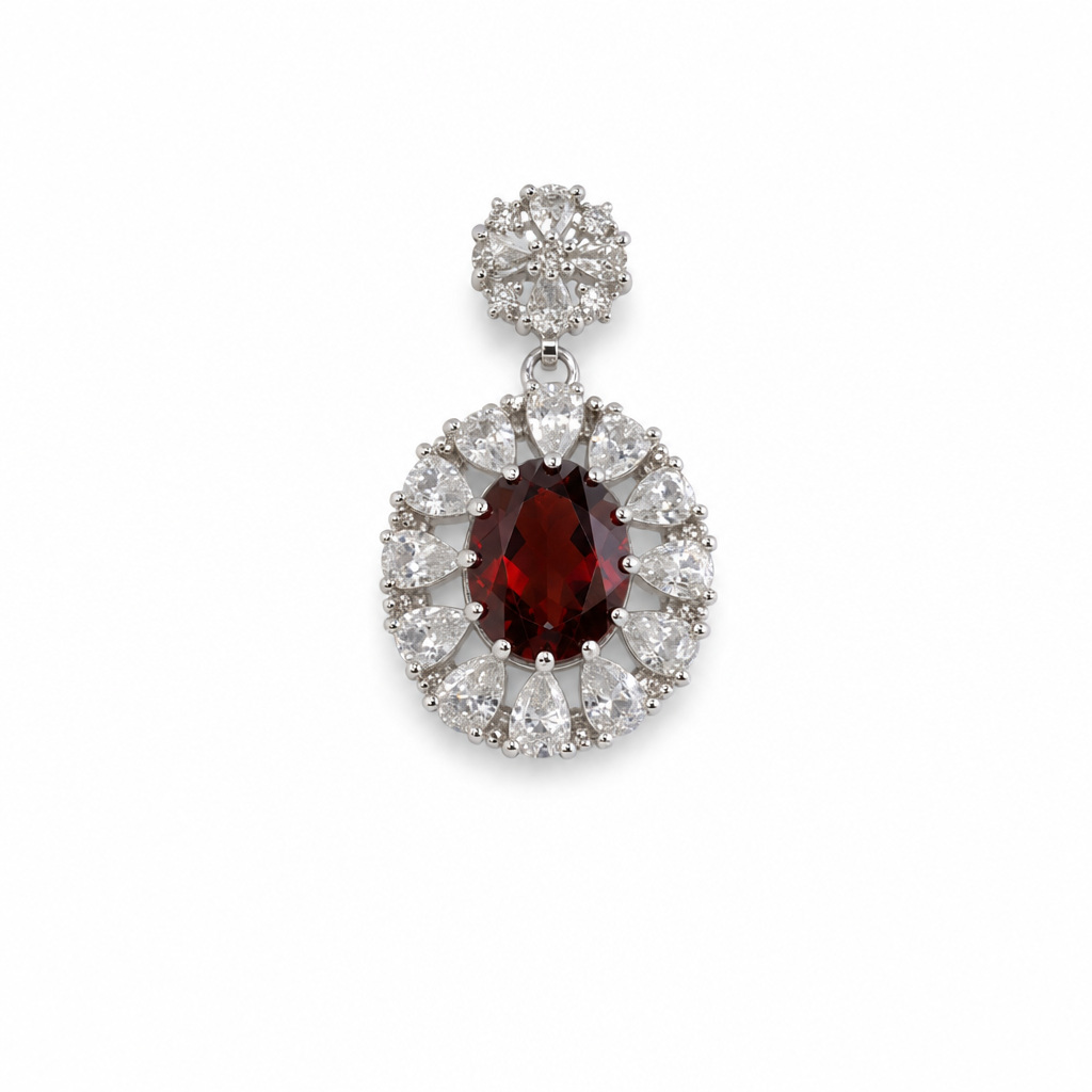 Created Garnet Baguette Cut Earring — studio