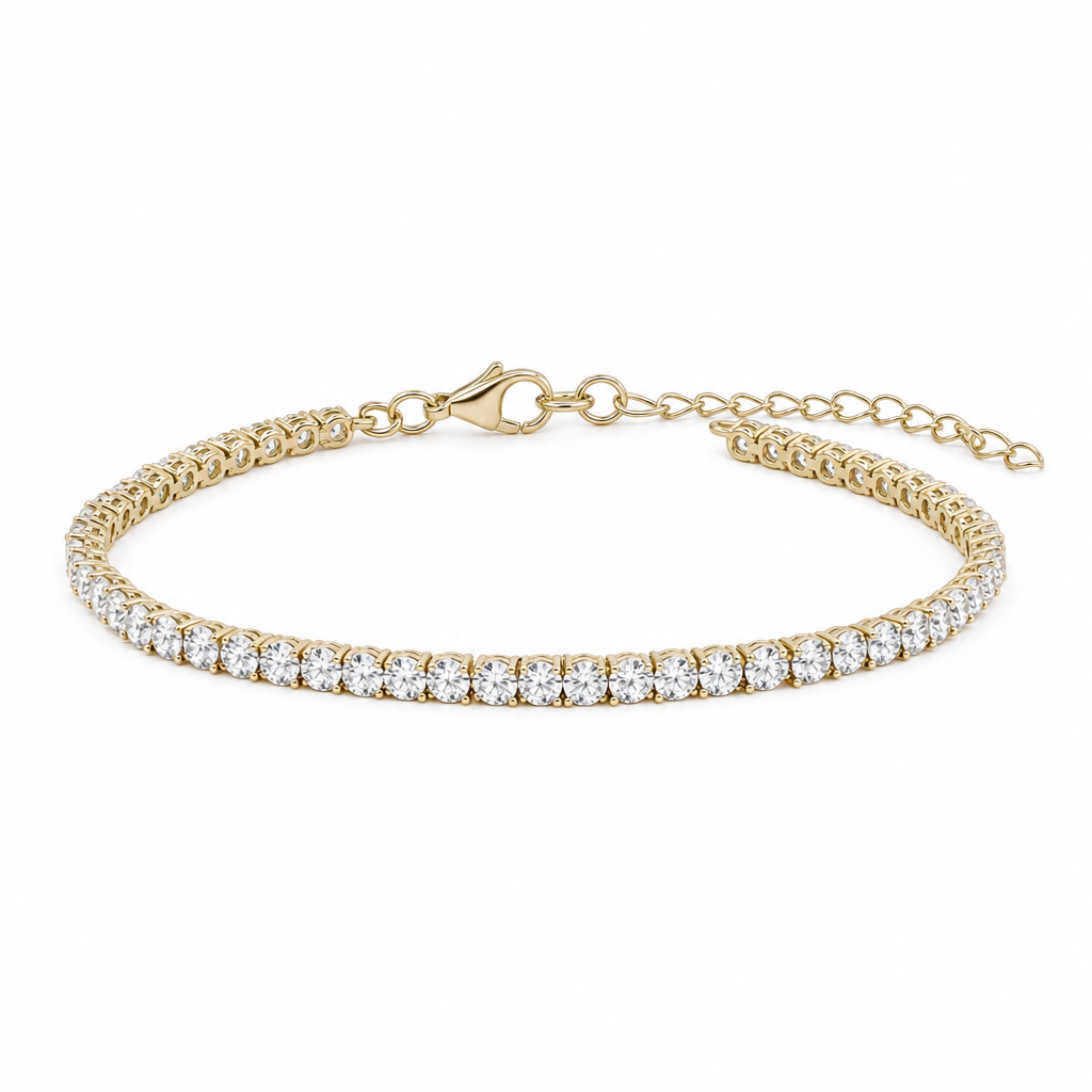 Gold Moissanite 4mm Tennis Bracelet — studio