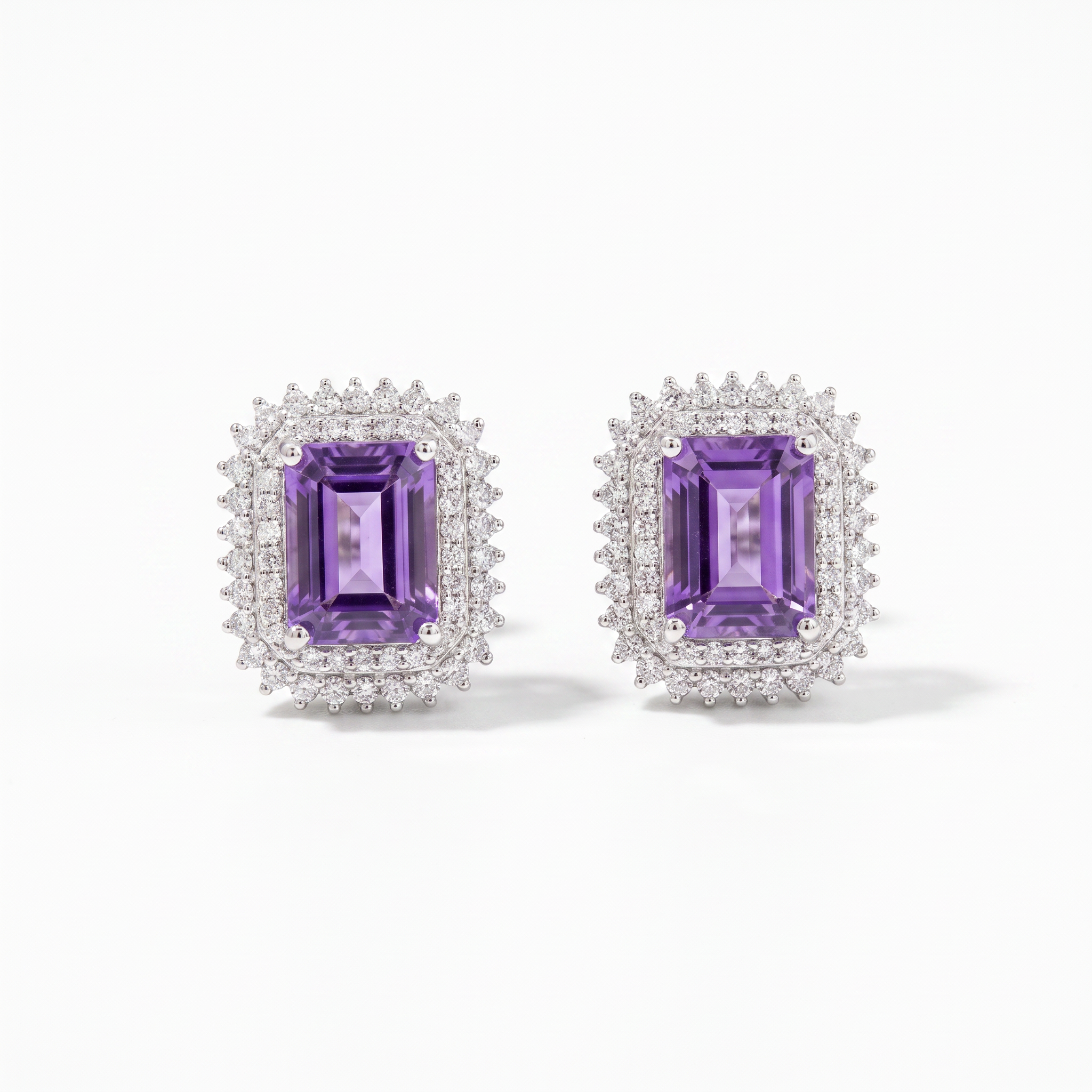 Gold Am White Wz Emerald Cut Earring — studio