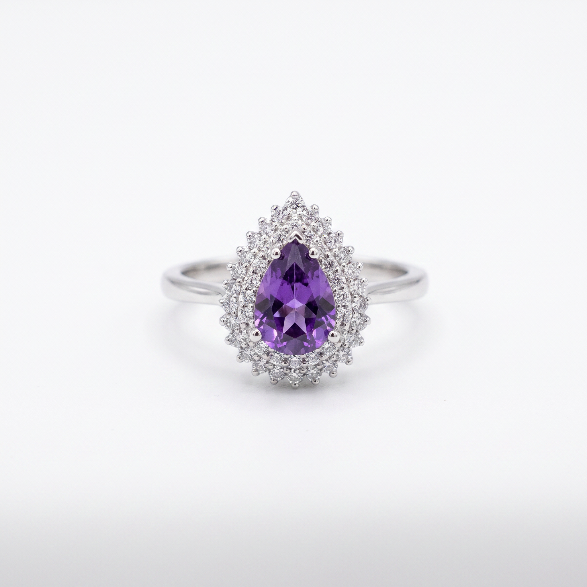 Gold Am White Wz Pear Cut Ring 6 — studio