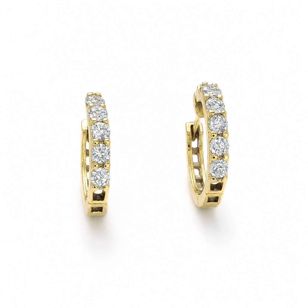 Gold Moissanite 5 Mm 2 Created Round Cut Studs Earring Silver — studio