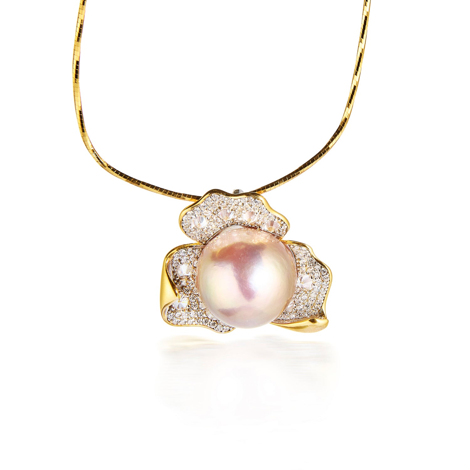 Golden Blossom Pearl Necklace