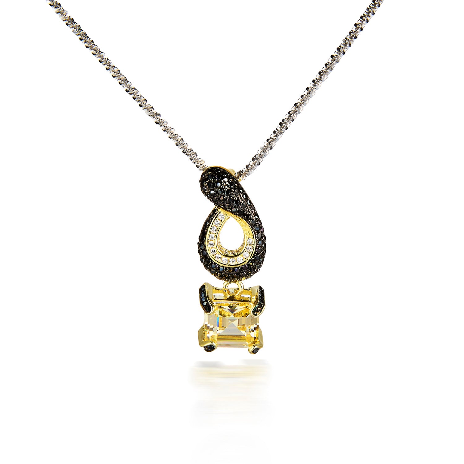 Princess-Cut Golden Topaz Pendant