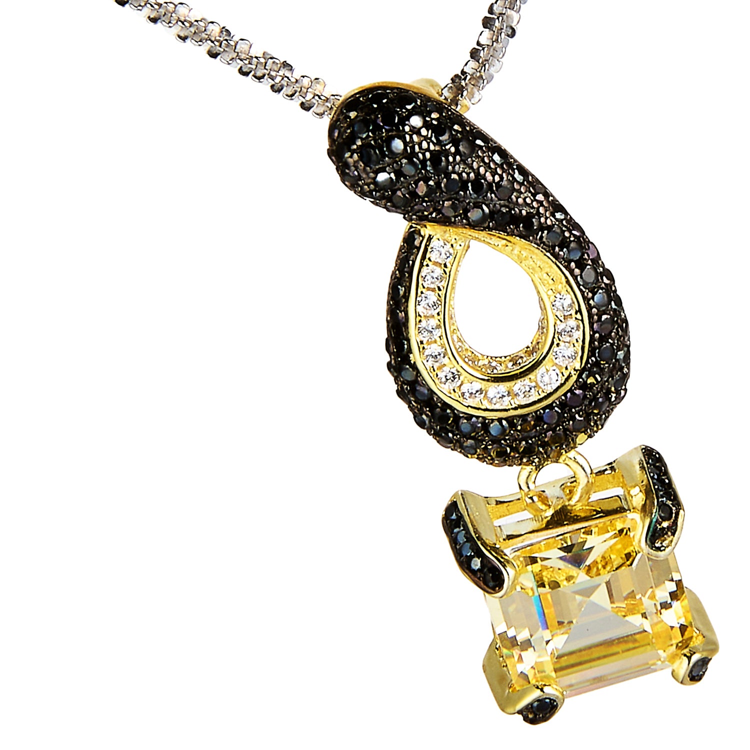 Princess-Cut Golden Topaz Pendant