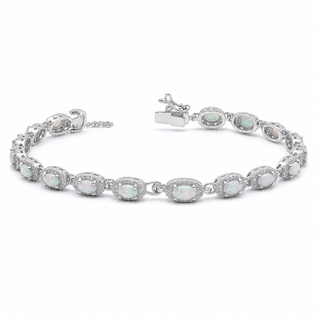 Created Op White Wz Oval Cut Bracelet White — studio