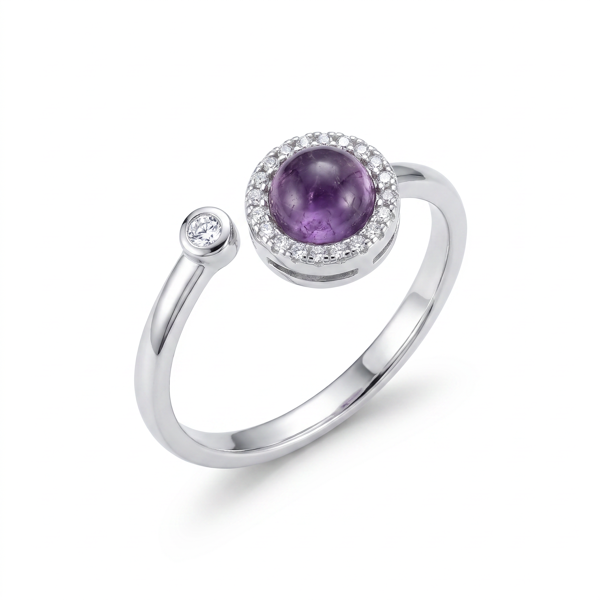 Gold Am White Wz Round Cut Ring 8 — studio