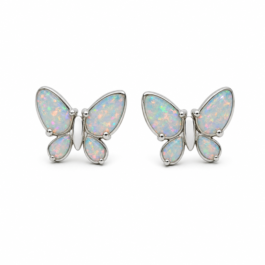 Gold Op White Wz Pear Cut Earring Blue — studio