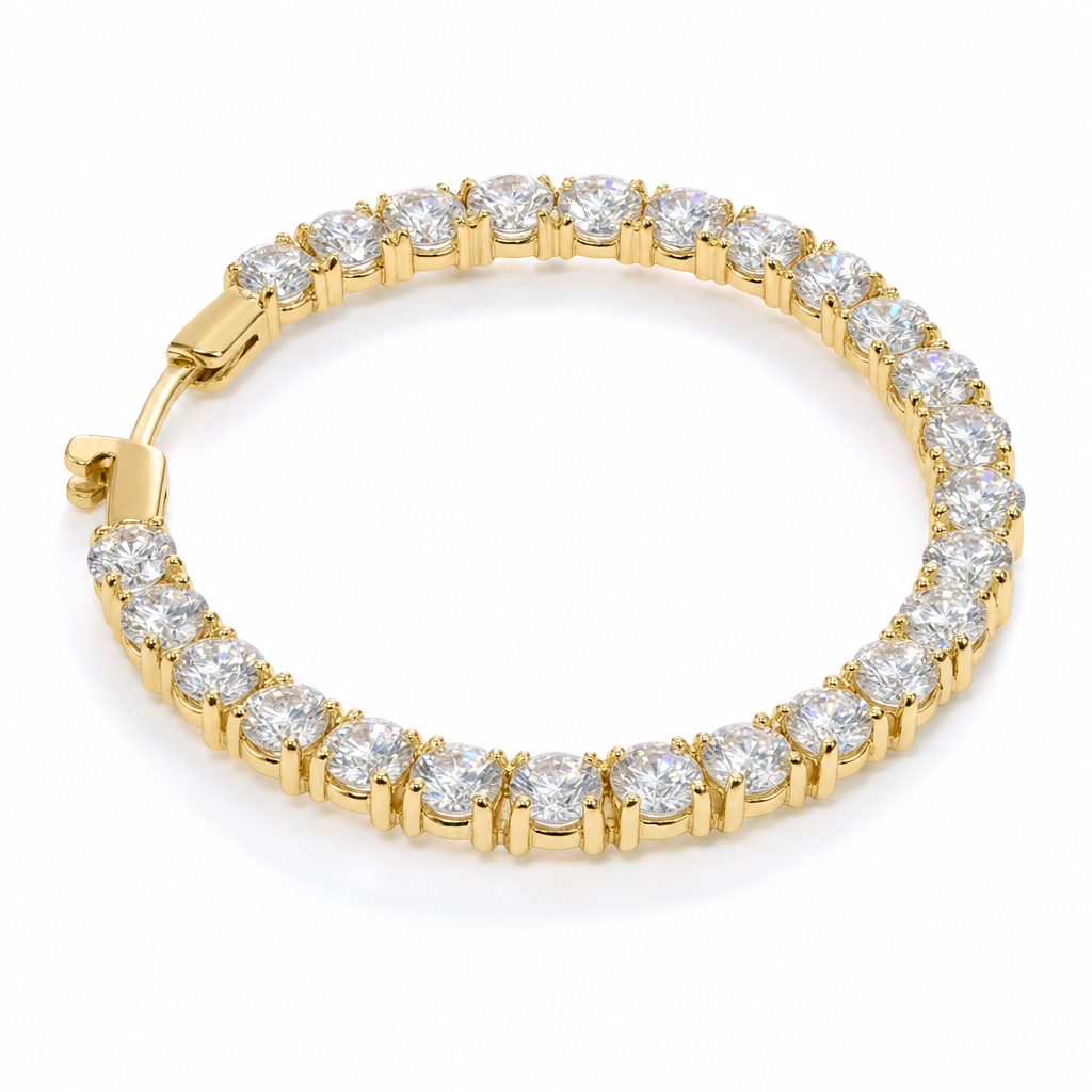 Gold Moissanite 6 Mm 1 6 Created Round Cut Hoop Earring Gold Color — studio