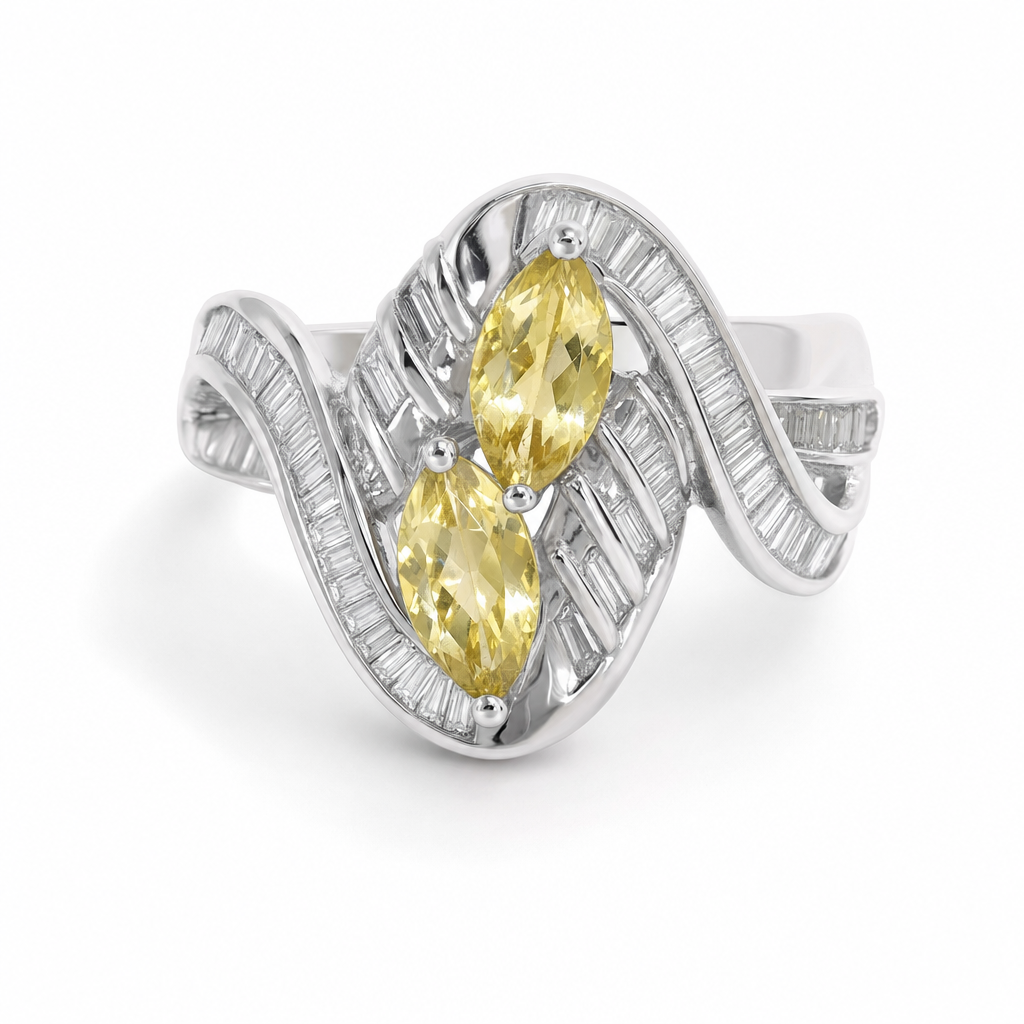 Created Ci White Baguette Marquise Cut Ring 9 — studio