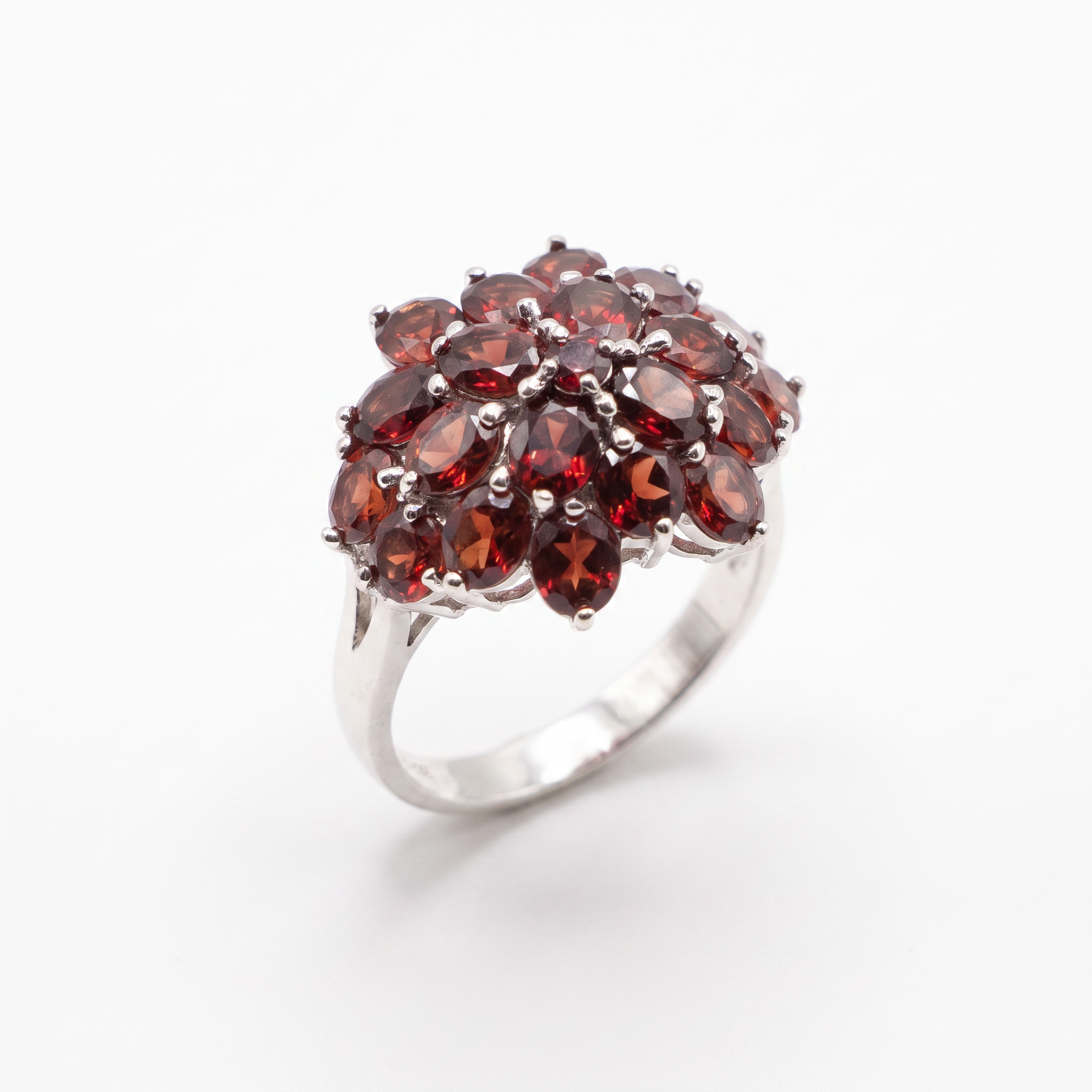 Created Garnet White Wz Emerald Cut Ring 9/5 — studio