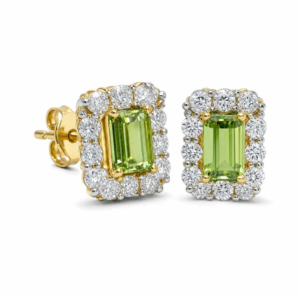 Gold Em White Wz Round Cut Studs Earring — studio