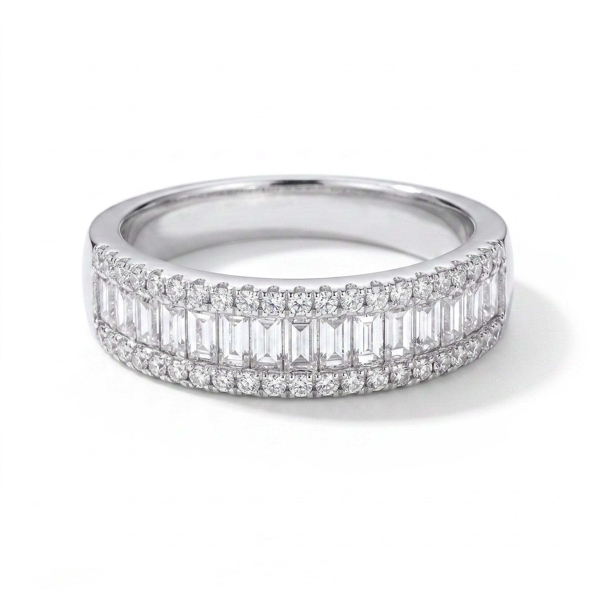 Gold Wz White Baguette Band Ring 8 — studio