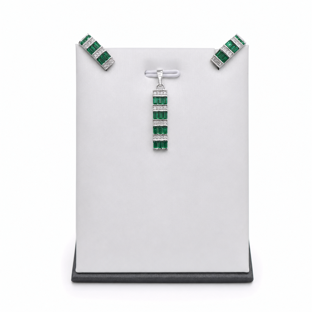 Created Em White Wz Baguette Cut Pendant — studio