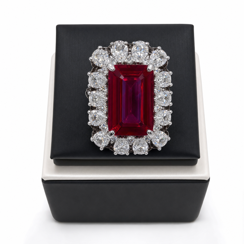 Created Ru White Wz Emerald Cut Pendant — studio