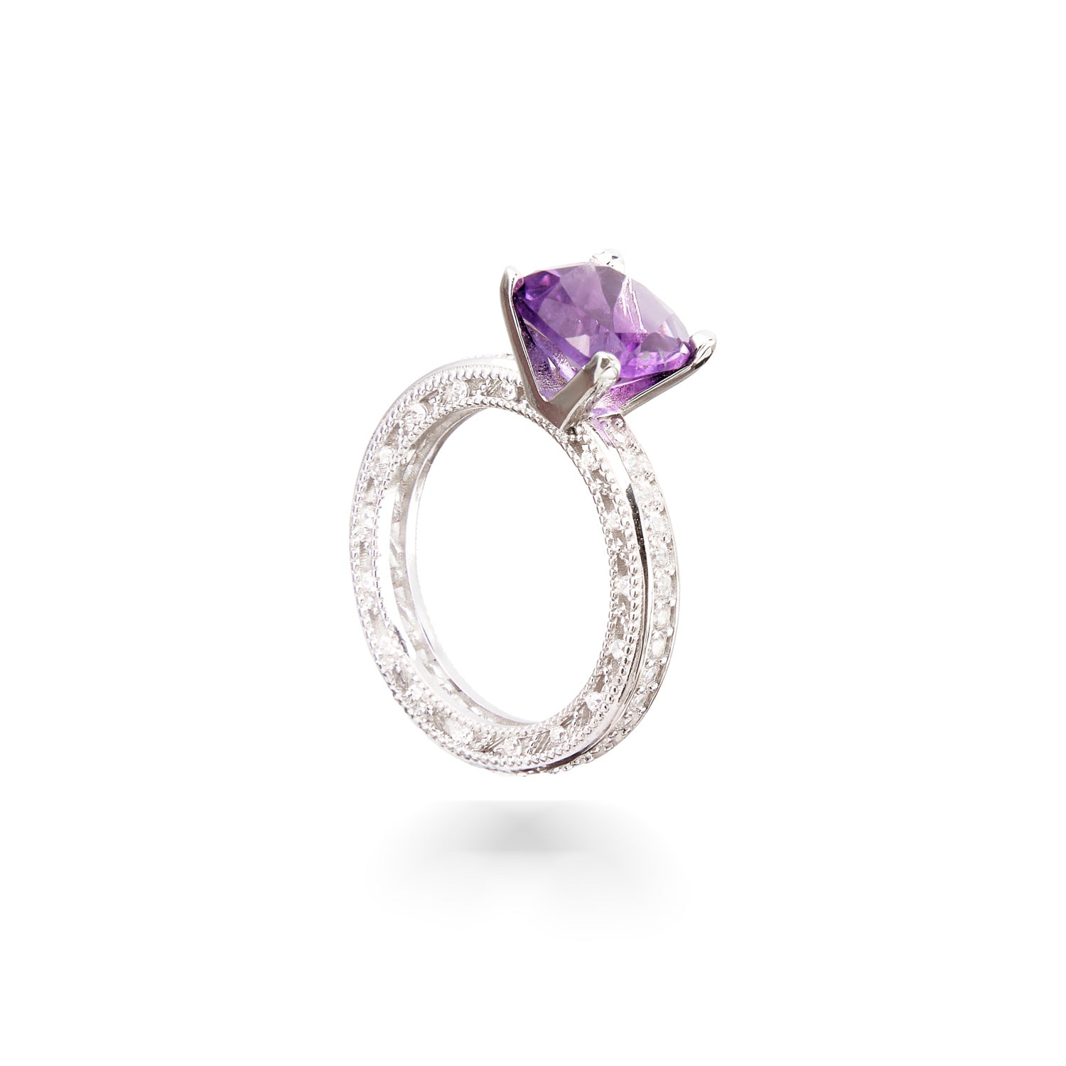 Amethyst Solitaire Ring