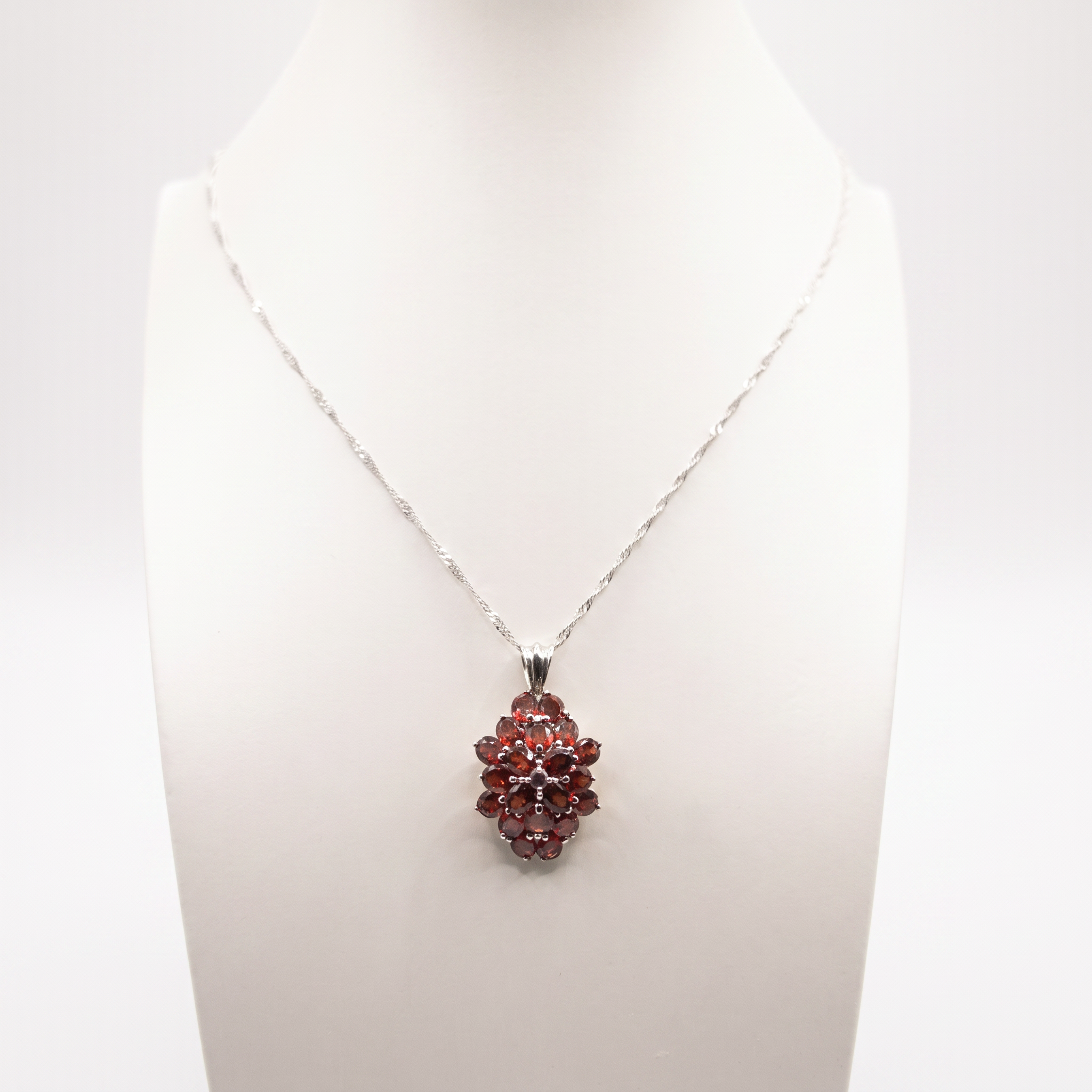 Gold Garnet Multi Oval Cut Pendant — studio
