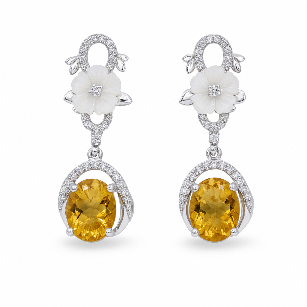 Gold Yt White Wz Oval Earring — studio