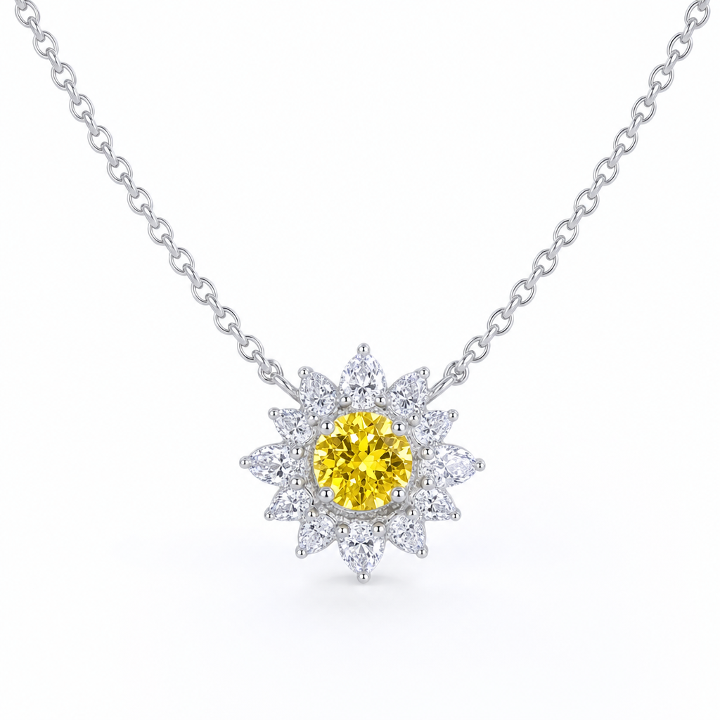 Created Yt White Wz Round Cut Flower Necklace — studio