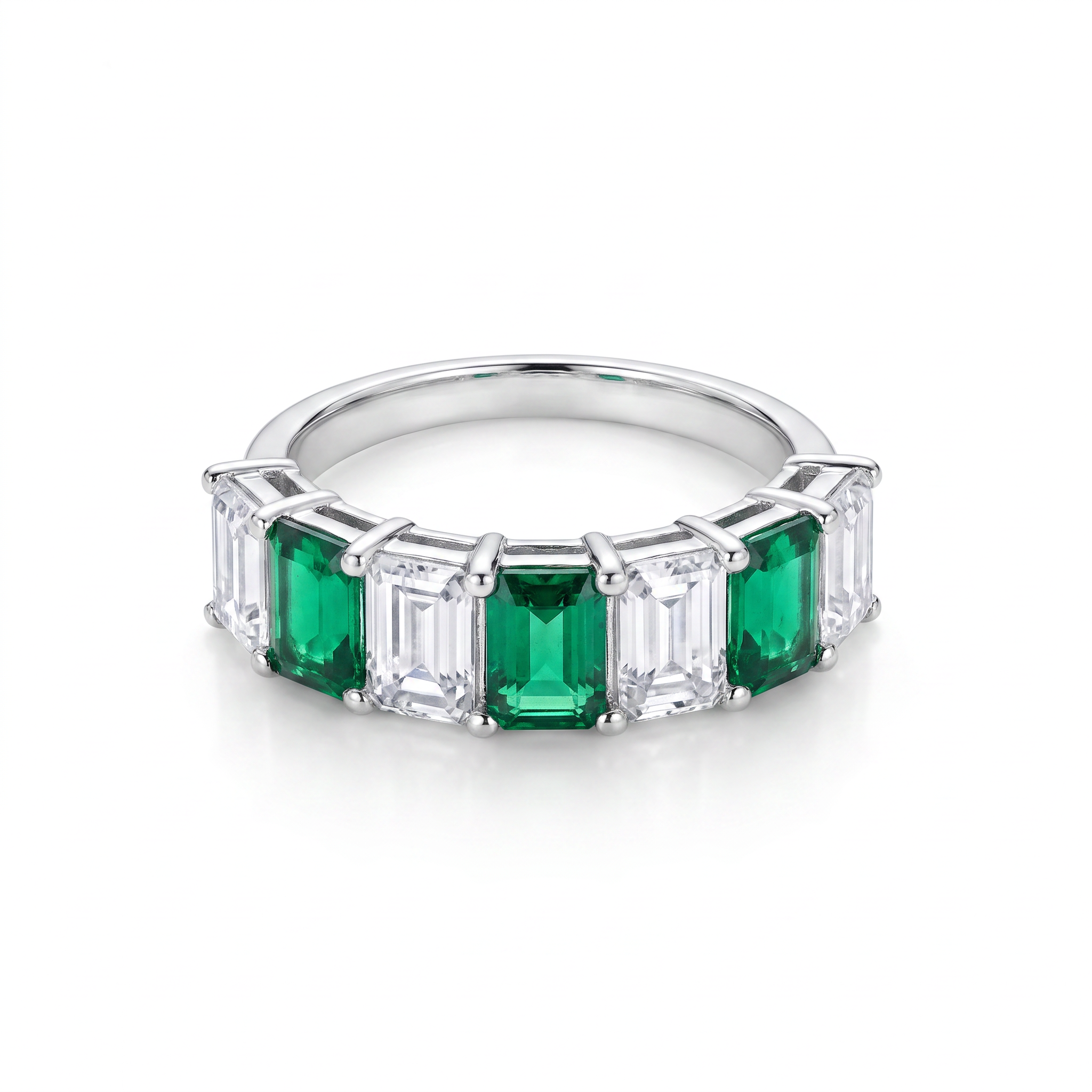 Created Em White Baguette Emerald Cut Ring 9 — studio