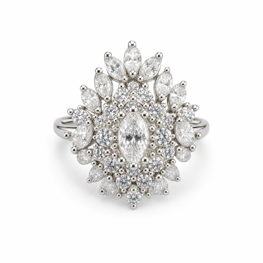 Gold Wz Marquise & Oval Cut Ring 7 — studio