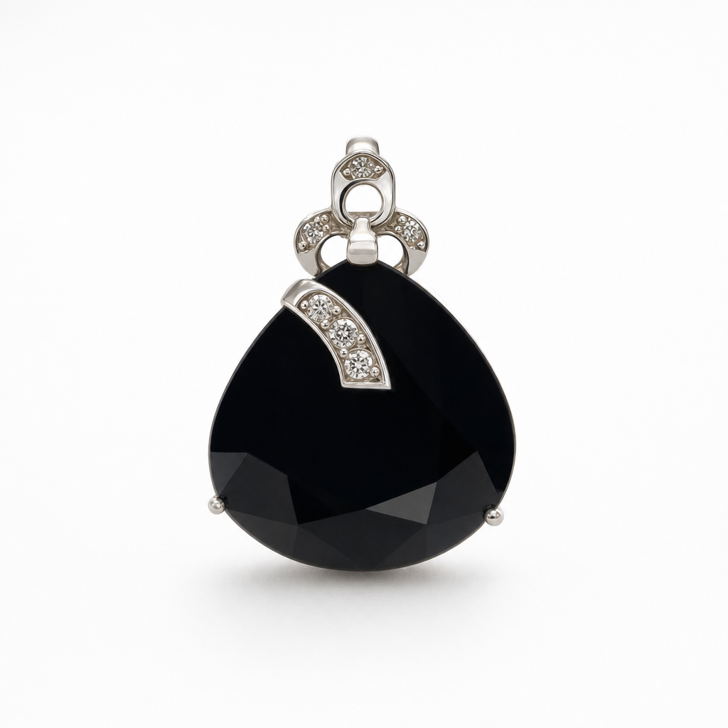 Gold On White Wz Pear Cut Pendant — studio