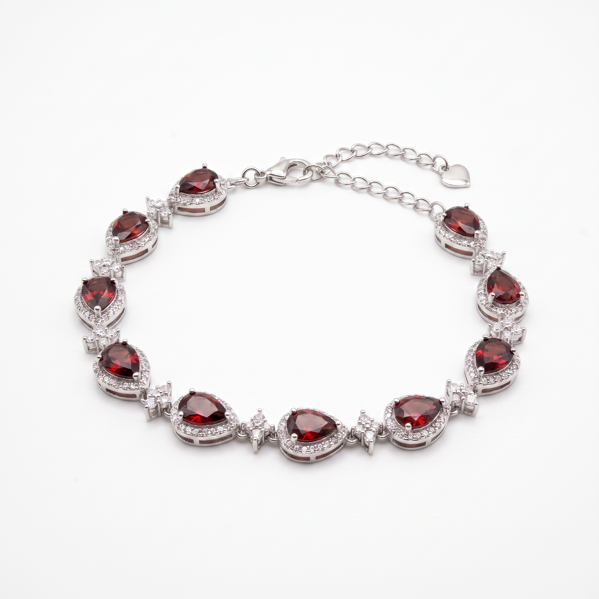 Gold Garnet White Wz Pear Cut Bracelet — studio