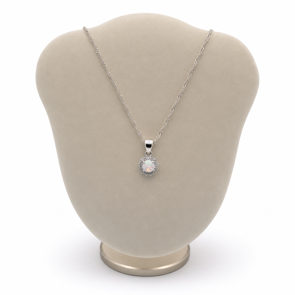 Gold Op White Wz Round Cut Pendant — studio