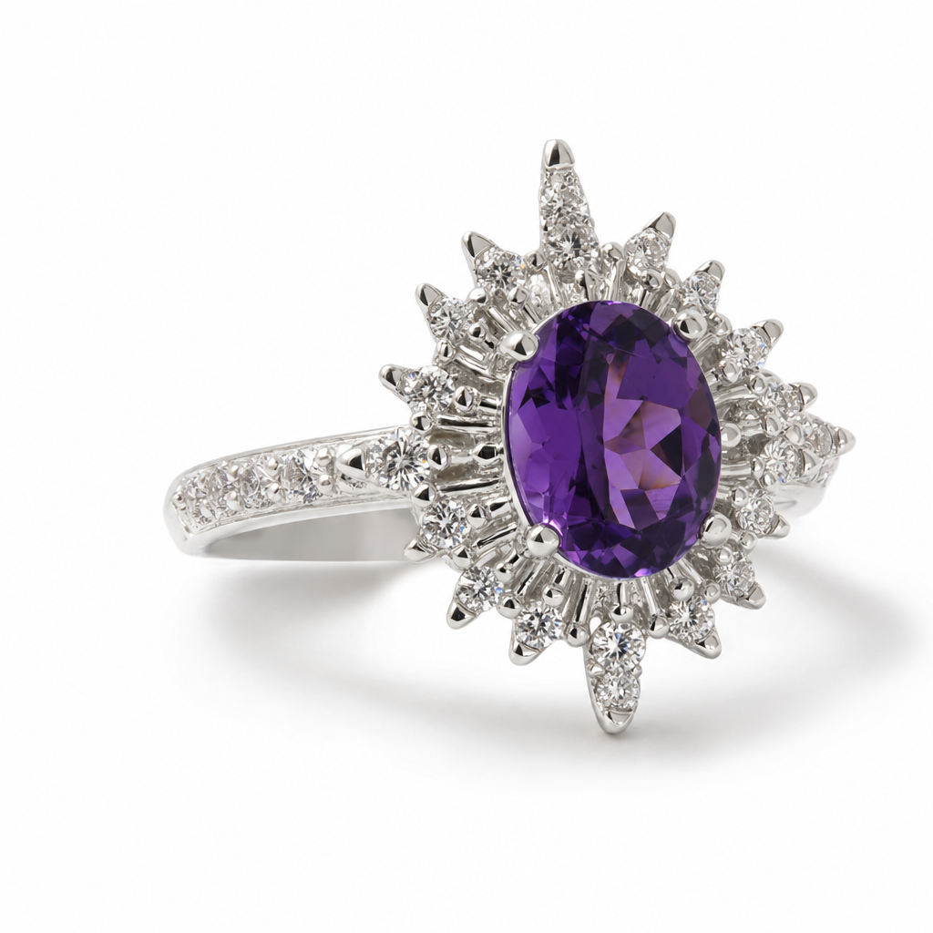 Created Am White Wz Oval Cut Flower Ring 7 — studio