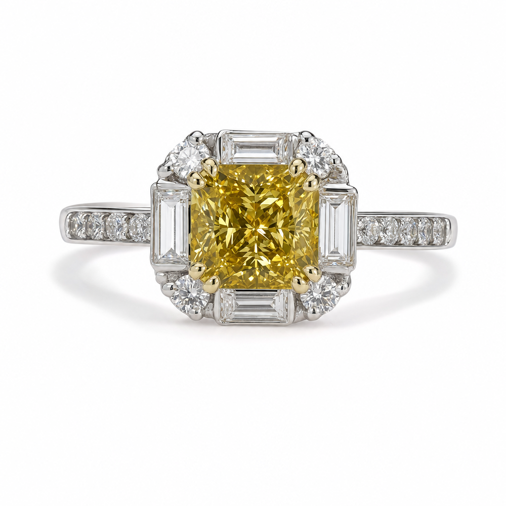 Gold Moissanite White Created Yt Princess Cut Ring 8 — studio