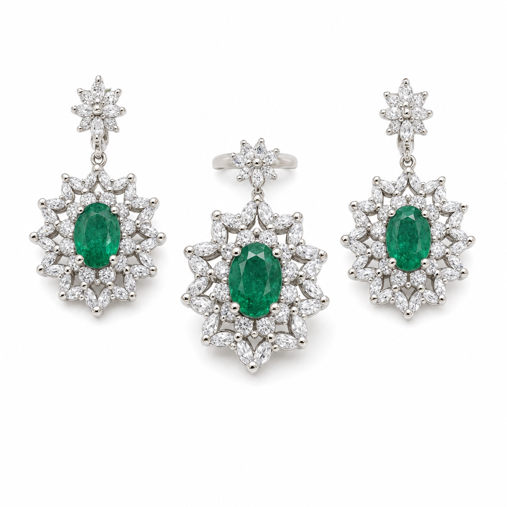Gold Em White Op Oval & Marquise Cut Earring — studio