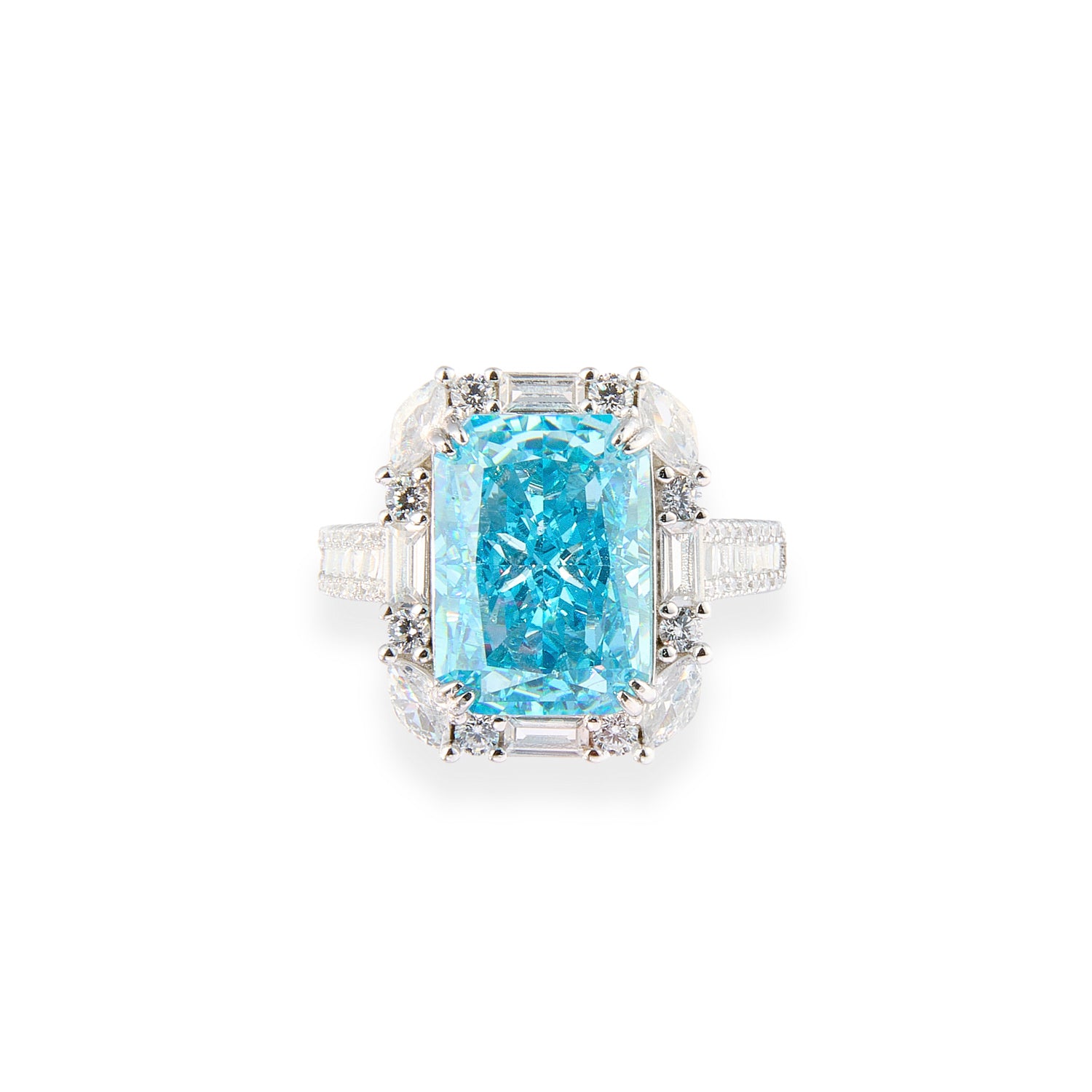 Radiant Aquamarine Ring