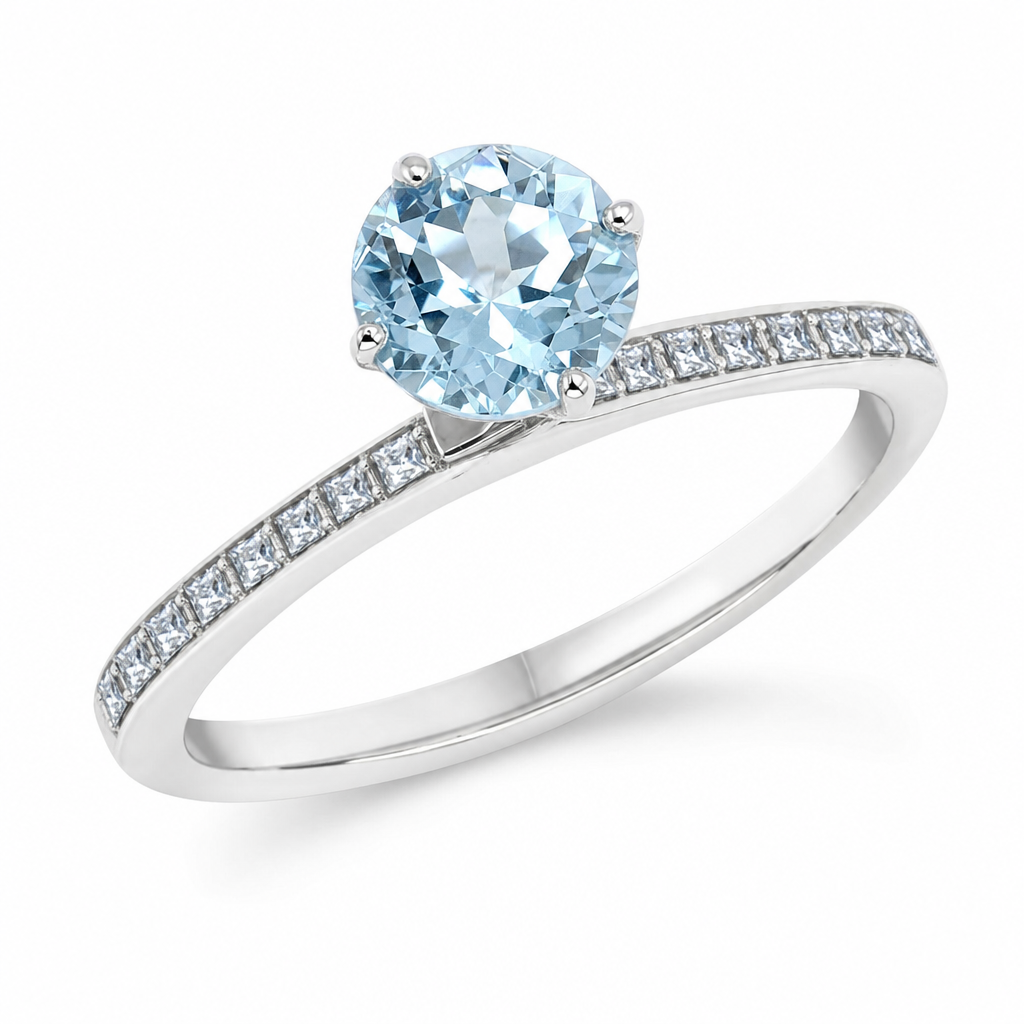 Created Aq White Wz Round Cut Ring 8 — studio