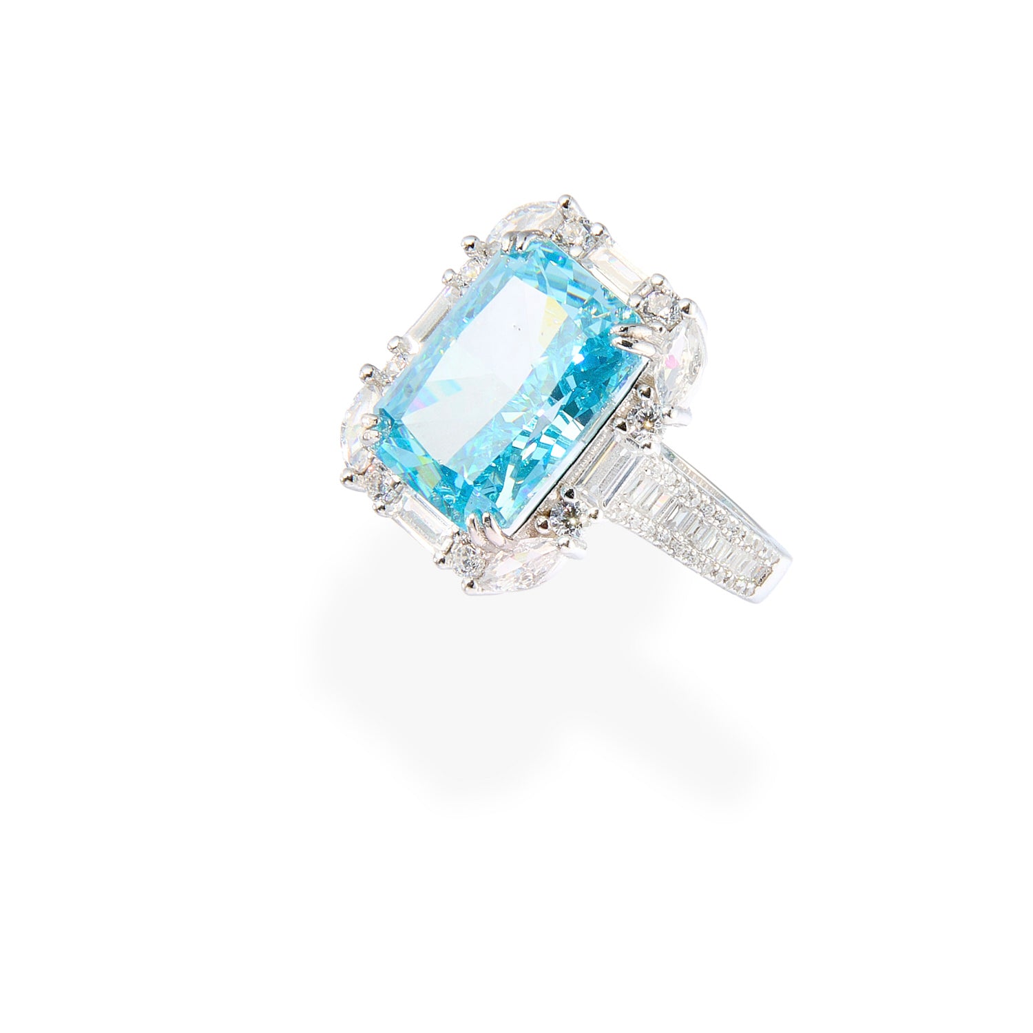 Radiant Aquamarine Ring