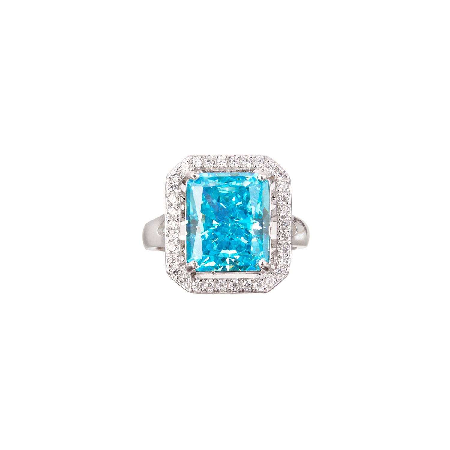 Blue Topaz Radiant Ring