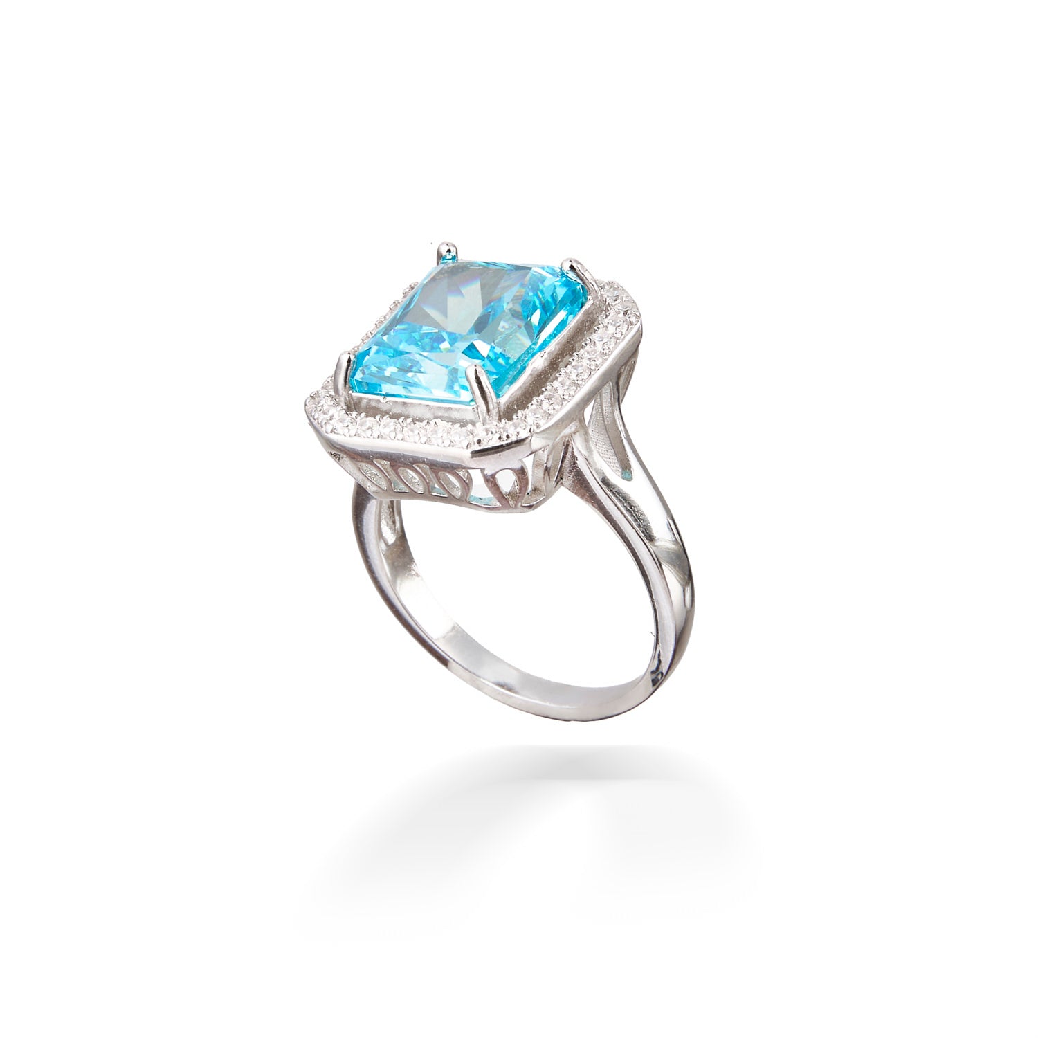 Blue Topaz Radiant Ring