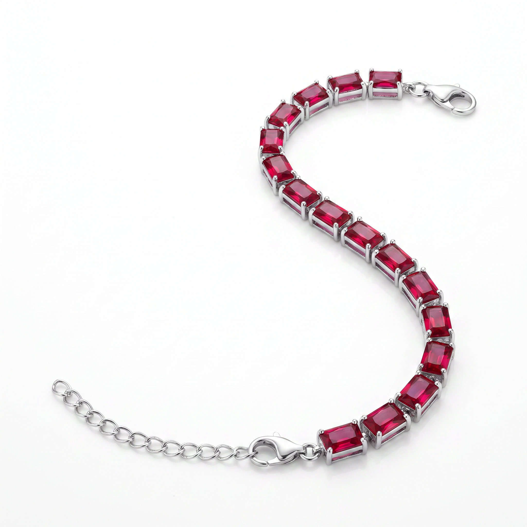 Created Ru White Wz Emerald Cut Bracelet — studio