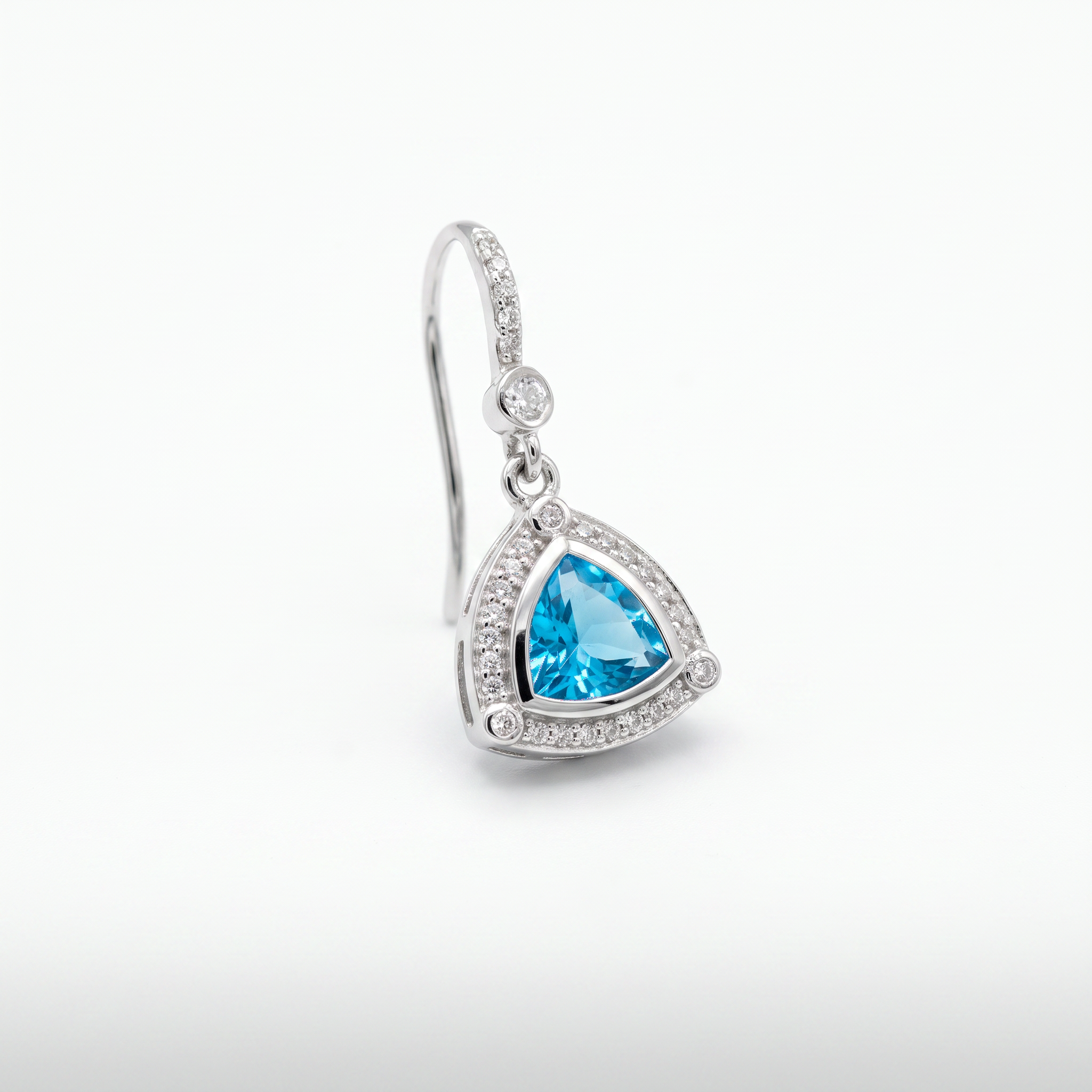 Gold Moissanite White Created Aq Trillion Cut Earring — studio