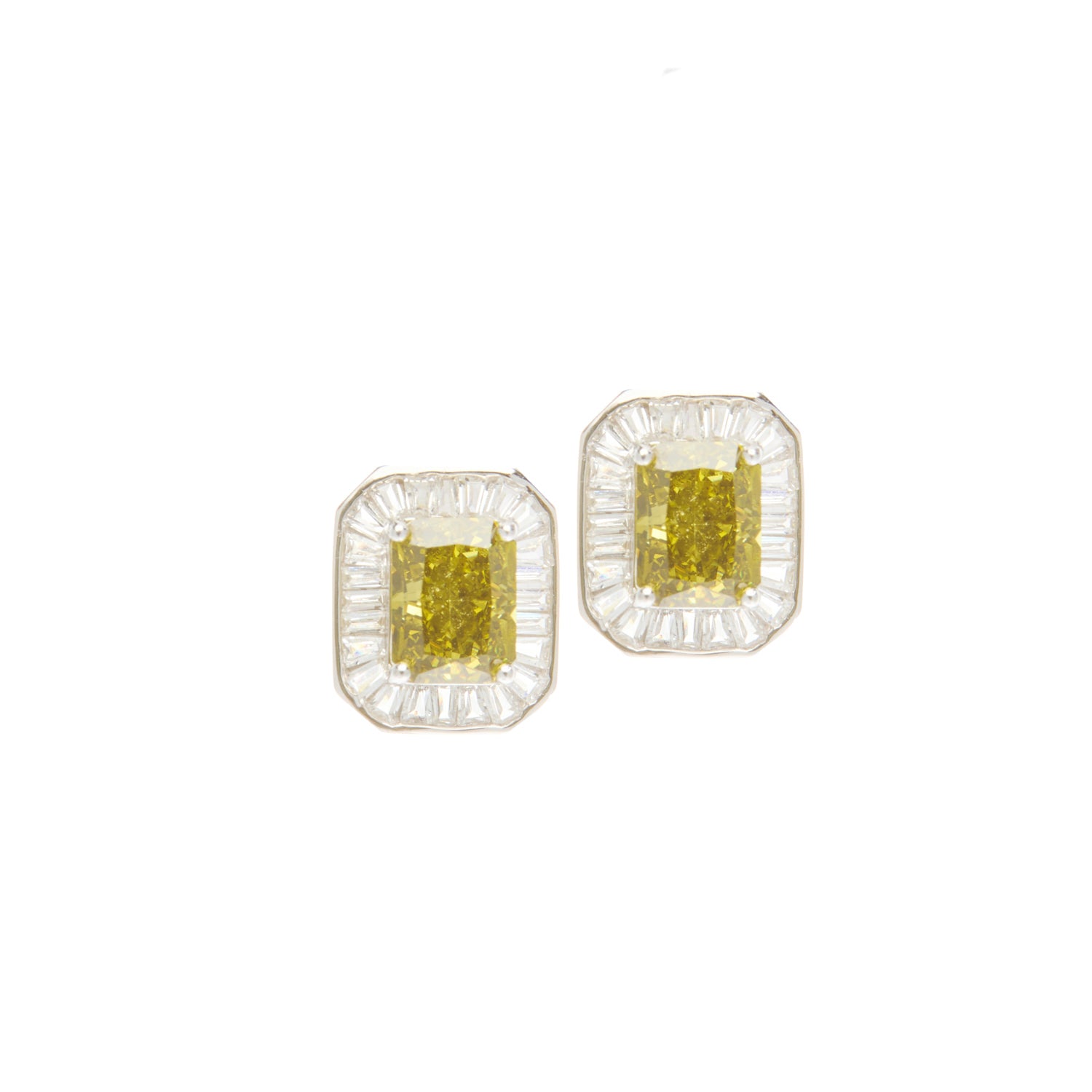 Peridot Radiant Stud Earrings