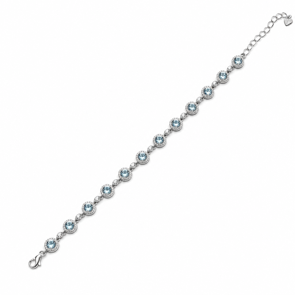 Created Aq Round Cut Flower Bracelet — studio