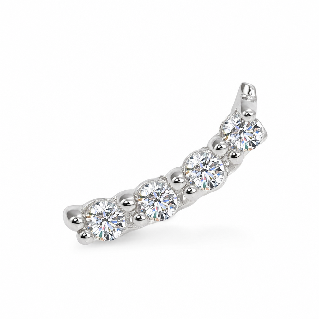 Gold Moissanite 2 Mm 3 Created Round Cut Earring Silver — studio