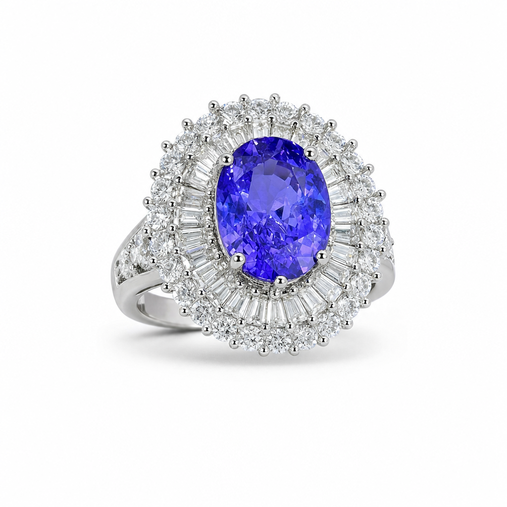 Created Bz White Baguette Oval Cut Ring 6 — studio