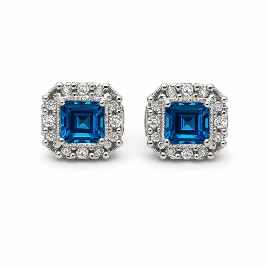Created Bt White Wz Princess Cut Earring — studio