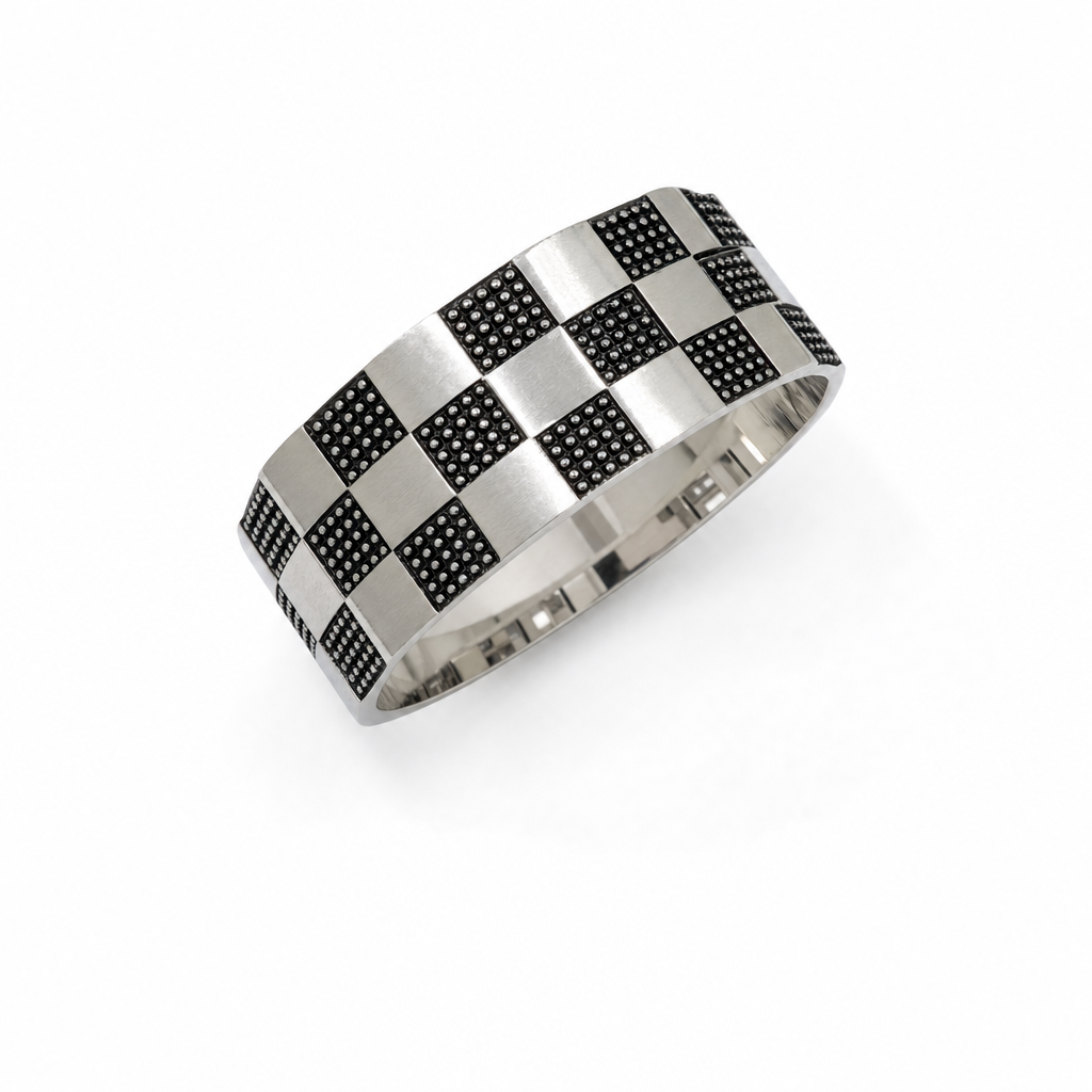 Gold Ag White On Ractangle Cut Mans Ring 10 — studio