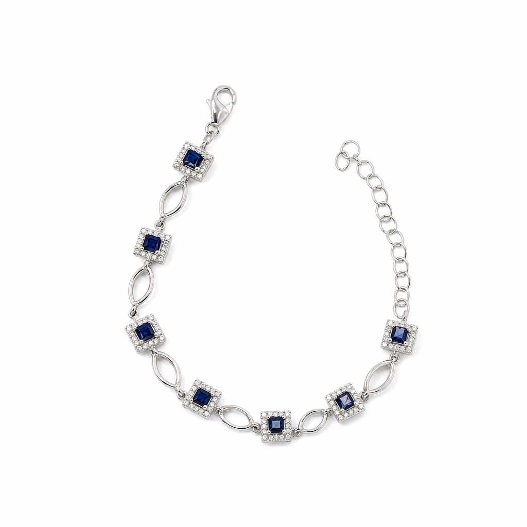 Created Sa White Wz Princess Cut Bracelet — studio