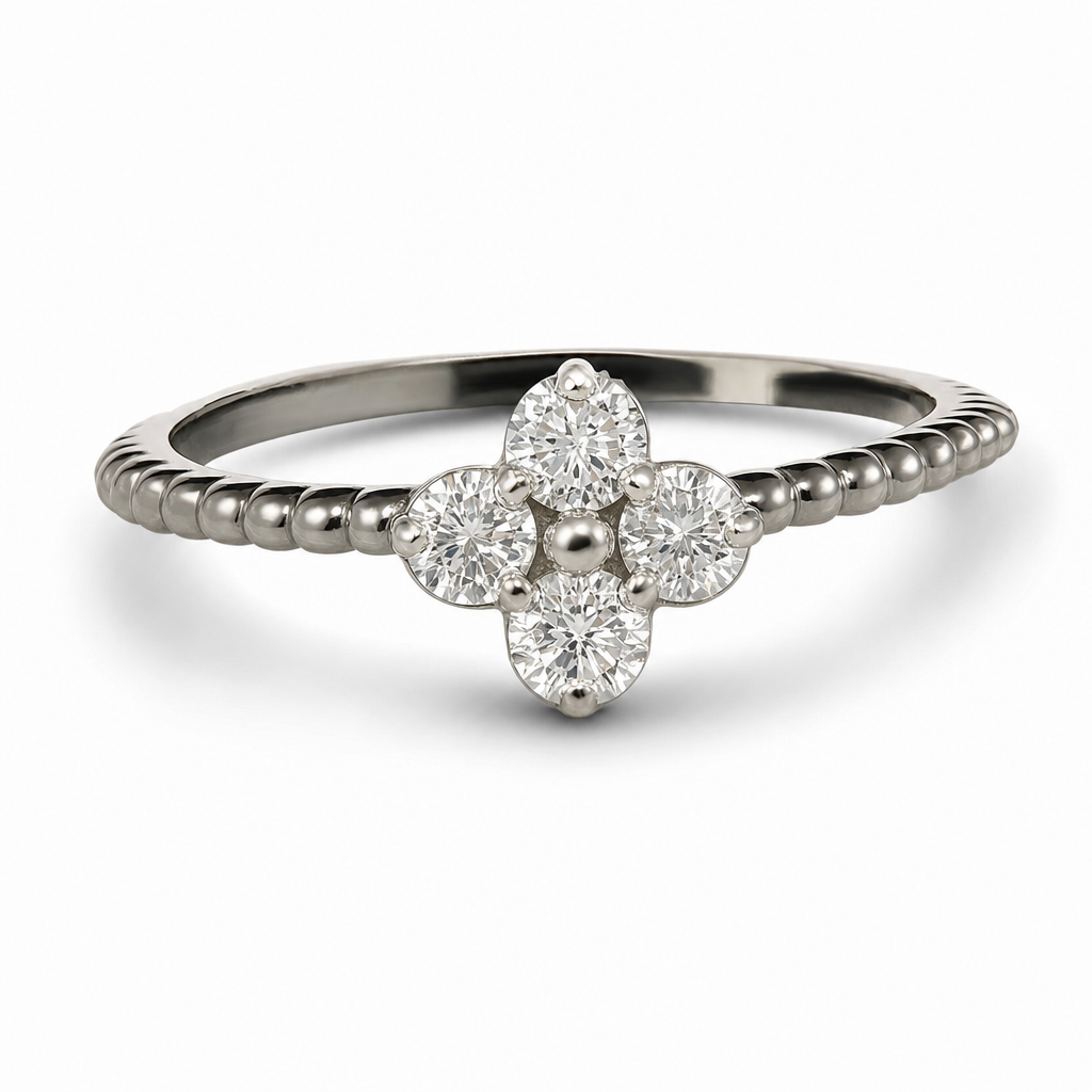Gold Wz White Baguette Band Ring 6 — studio