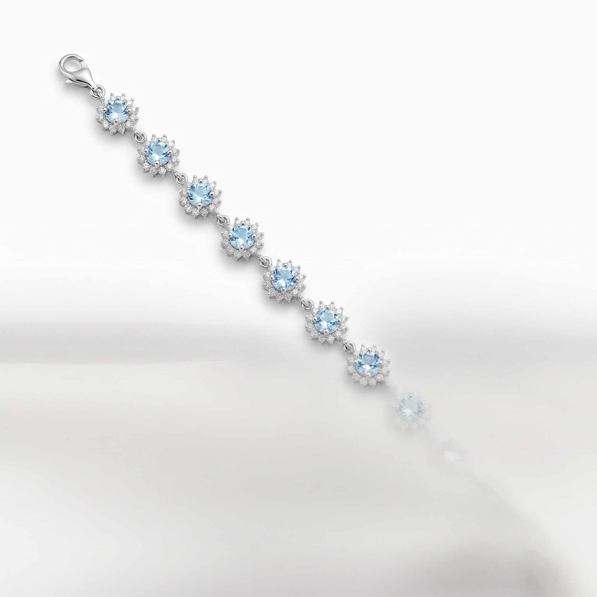 CT Aquamarine 14K Flower Bracelet — studio