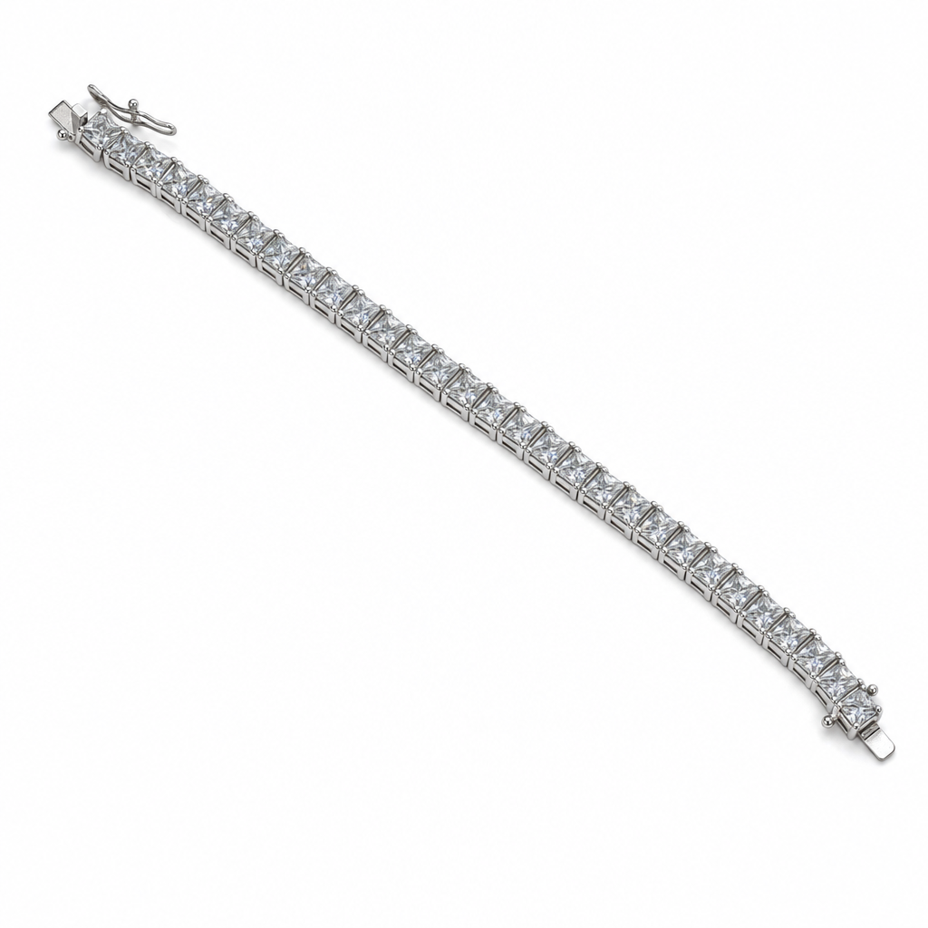 Gold Wz Princess Cut Tennis Bracelet — studio